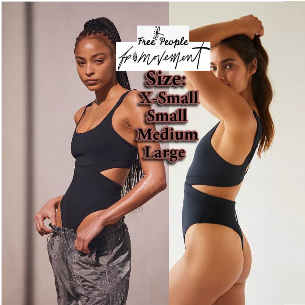 NWT - Free People FP Movement Lose Control Bodysuit - Color: Black